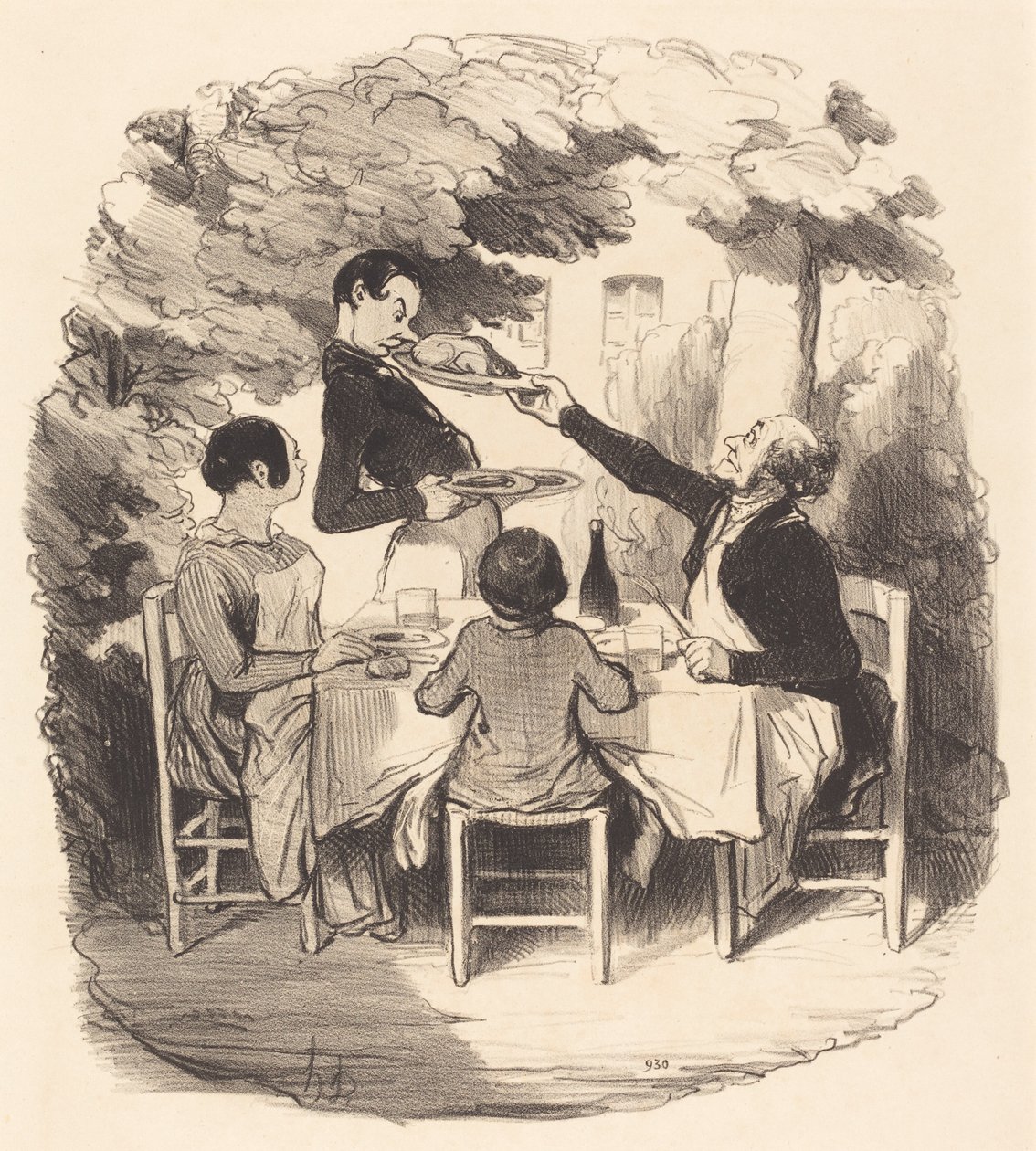 ¡Ah! está fresco... pero ten cuidado chico... de Honoré Daumier