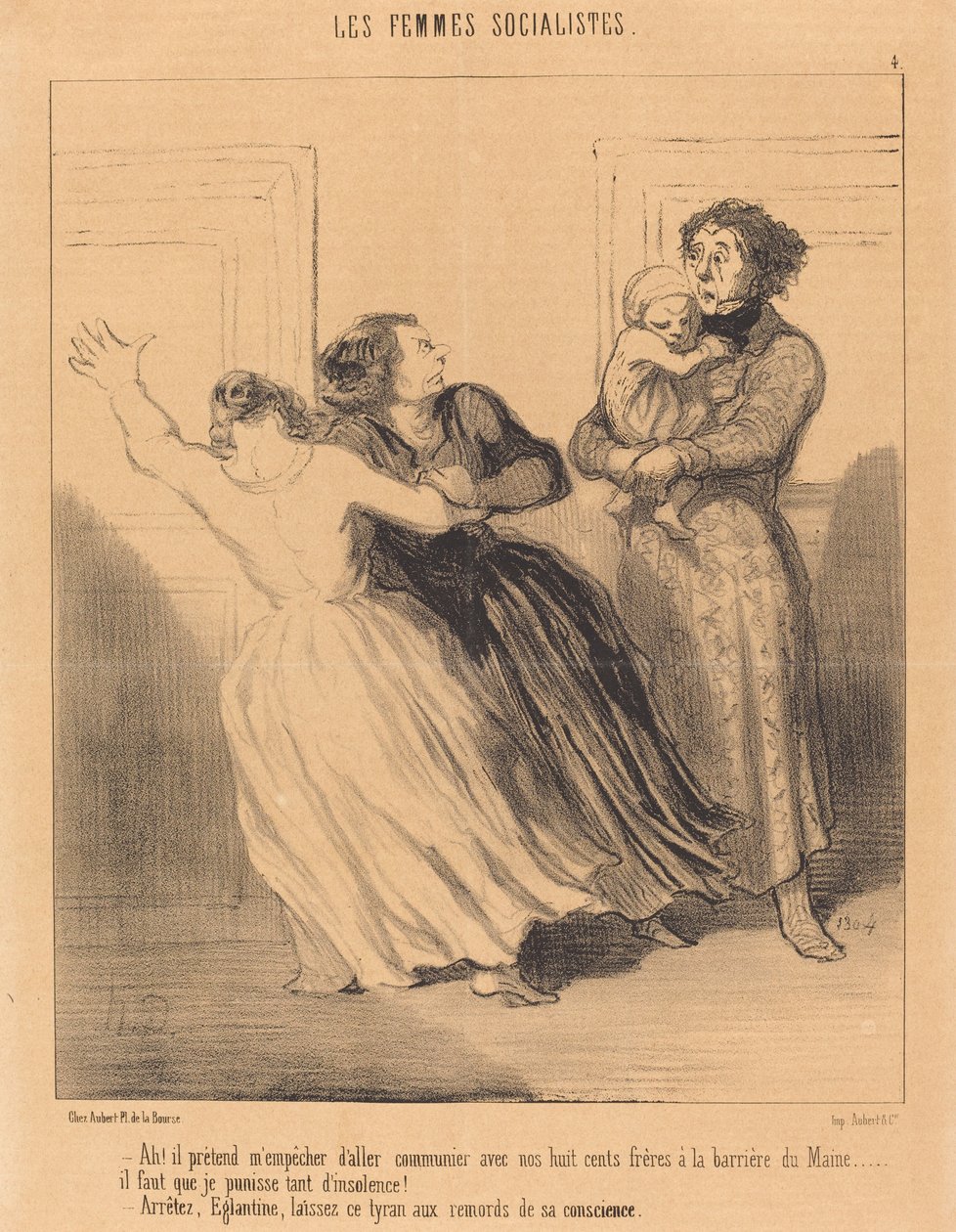 ¡Ah! él pretende impedirme ir... de Honoré Daumier