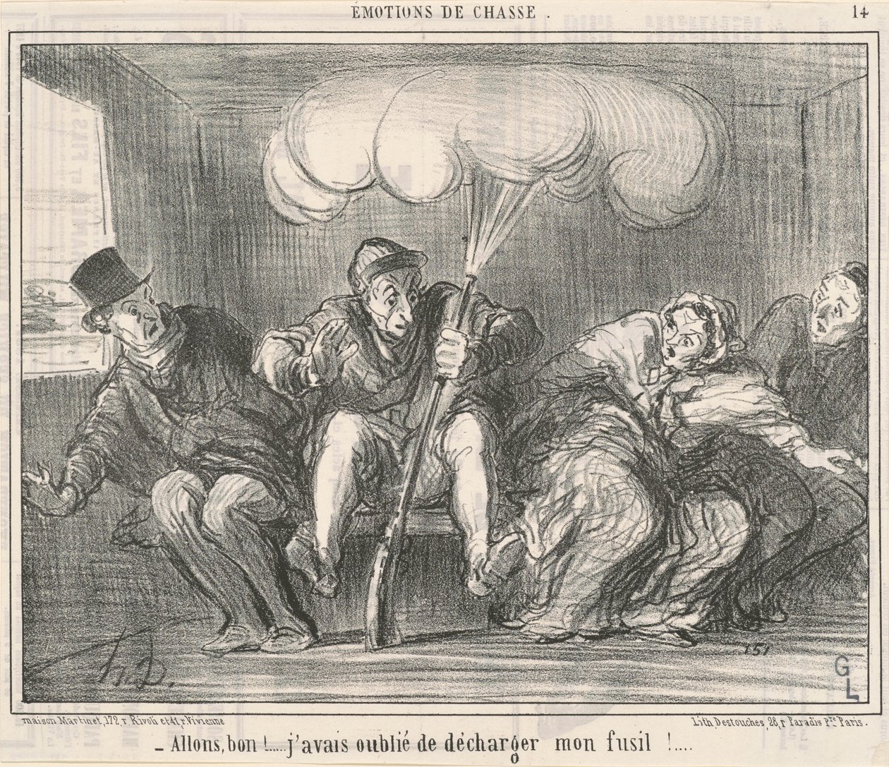 ¡Vamos! ¡Olvidé descargar mi fusil! de Honoré Daumier