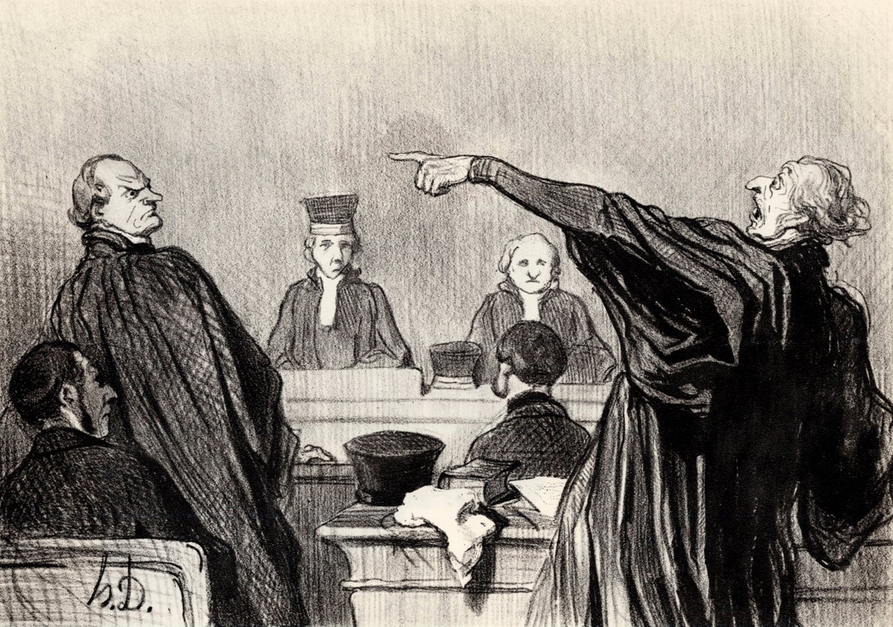 Un abogado que evidentemente está completamente convencido, 1845 de Honoré Daumier