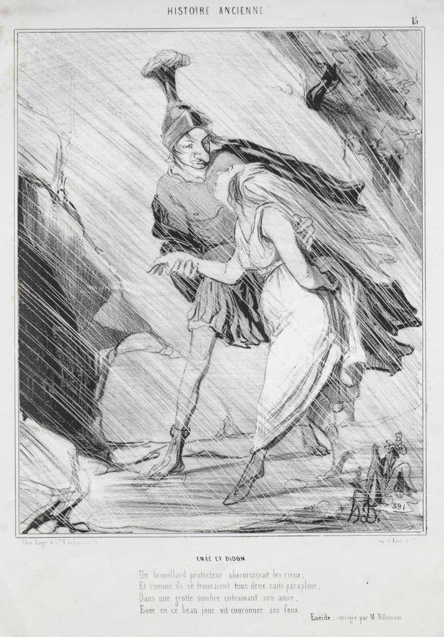 Historia Antigua (lámina 15): Eneas y Dido de Honoré Daumier