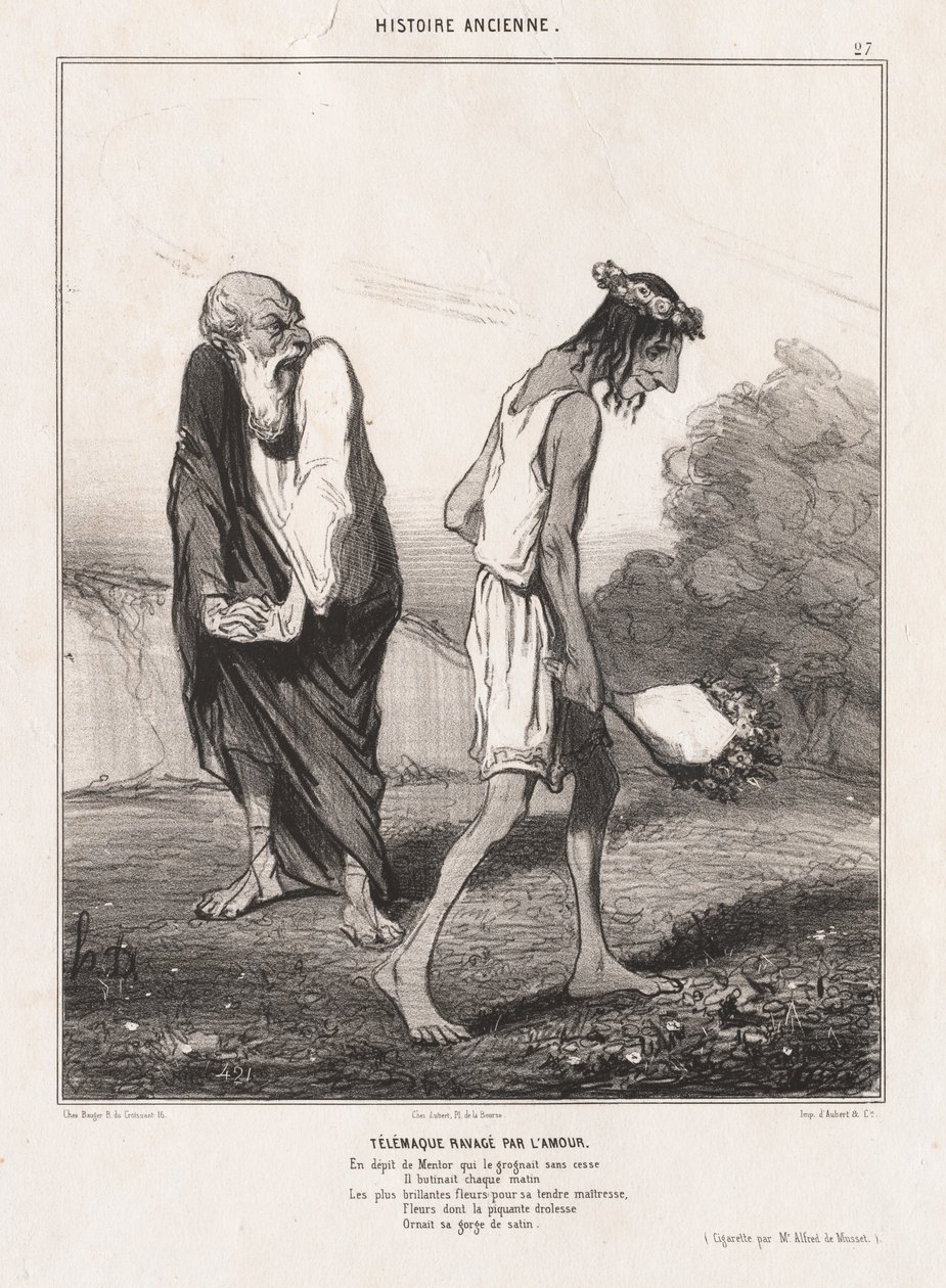 Historia antigua: Pl. 27, Telémaco devastado por el amor de Honoré Daumier