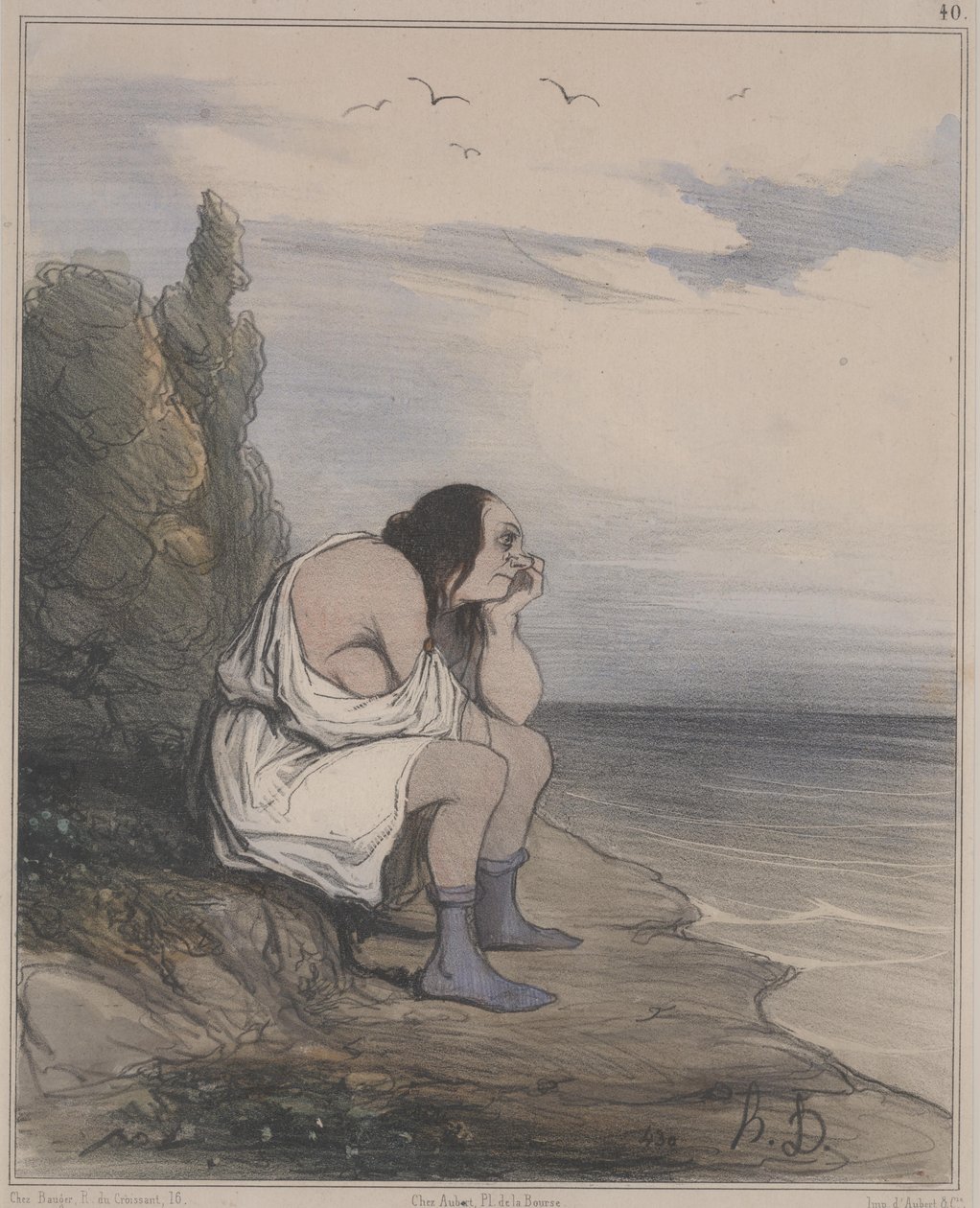 Historia Antigua, no. 40: La Desesperación de Calipso de Honoré Daumier