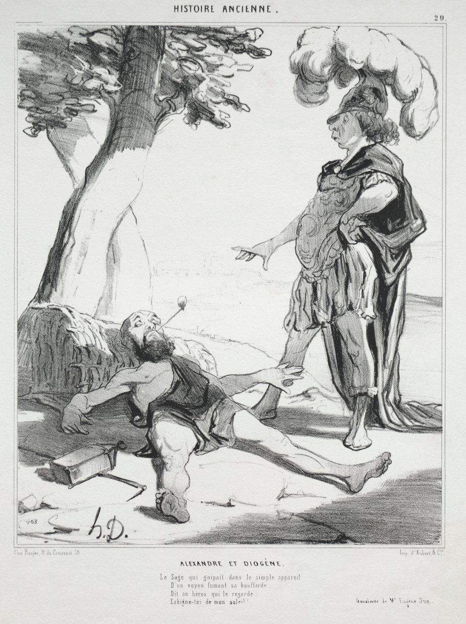 Historia Antigua, lámina 20: Alejandro y Diógenes de Honoré Daumier