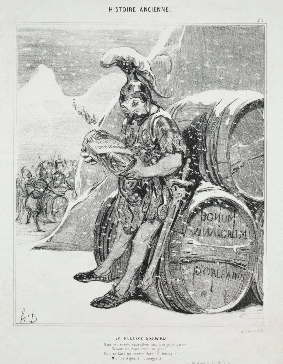Historia antigua, lámina 28: El paso de Aníbal, 6 de octubre de 1842 de Honoré Daumier