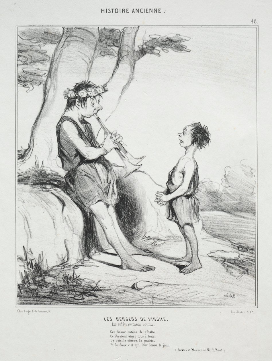 Historia Antigua, lámina 48: Los Pastores de Virgilio de Honoré Daumier