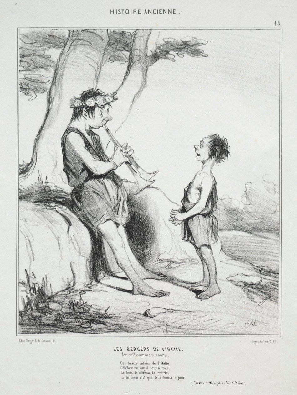 Historia Antigua, placa 48: Los Pastores de Virgilio, 31 de diciembre de 1842 de Honoré Daumier