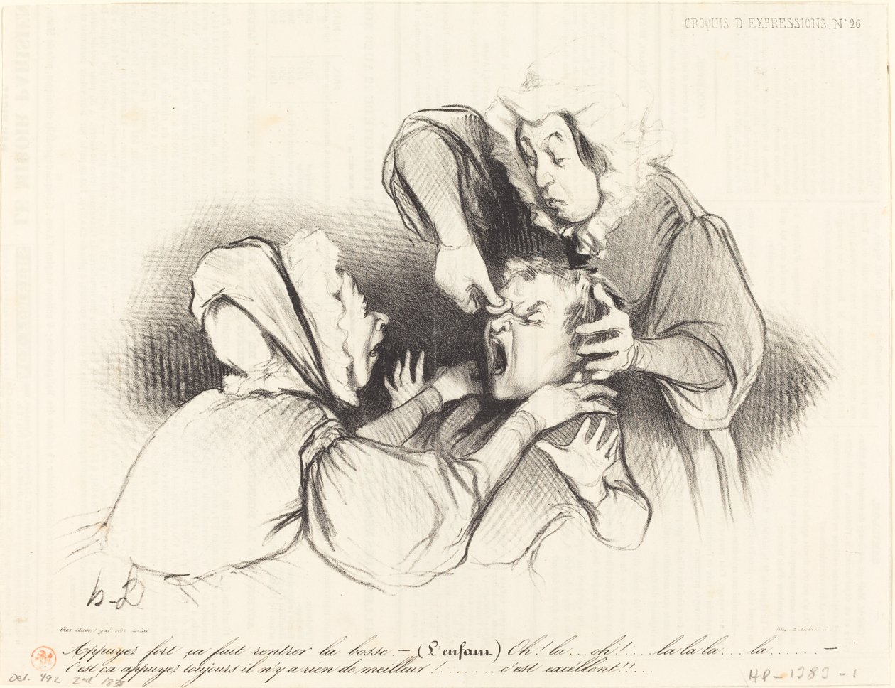 Presiona fuerte, eso hace que la protuberancia entre... de Honoré Daumier