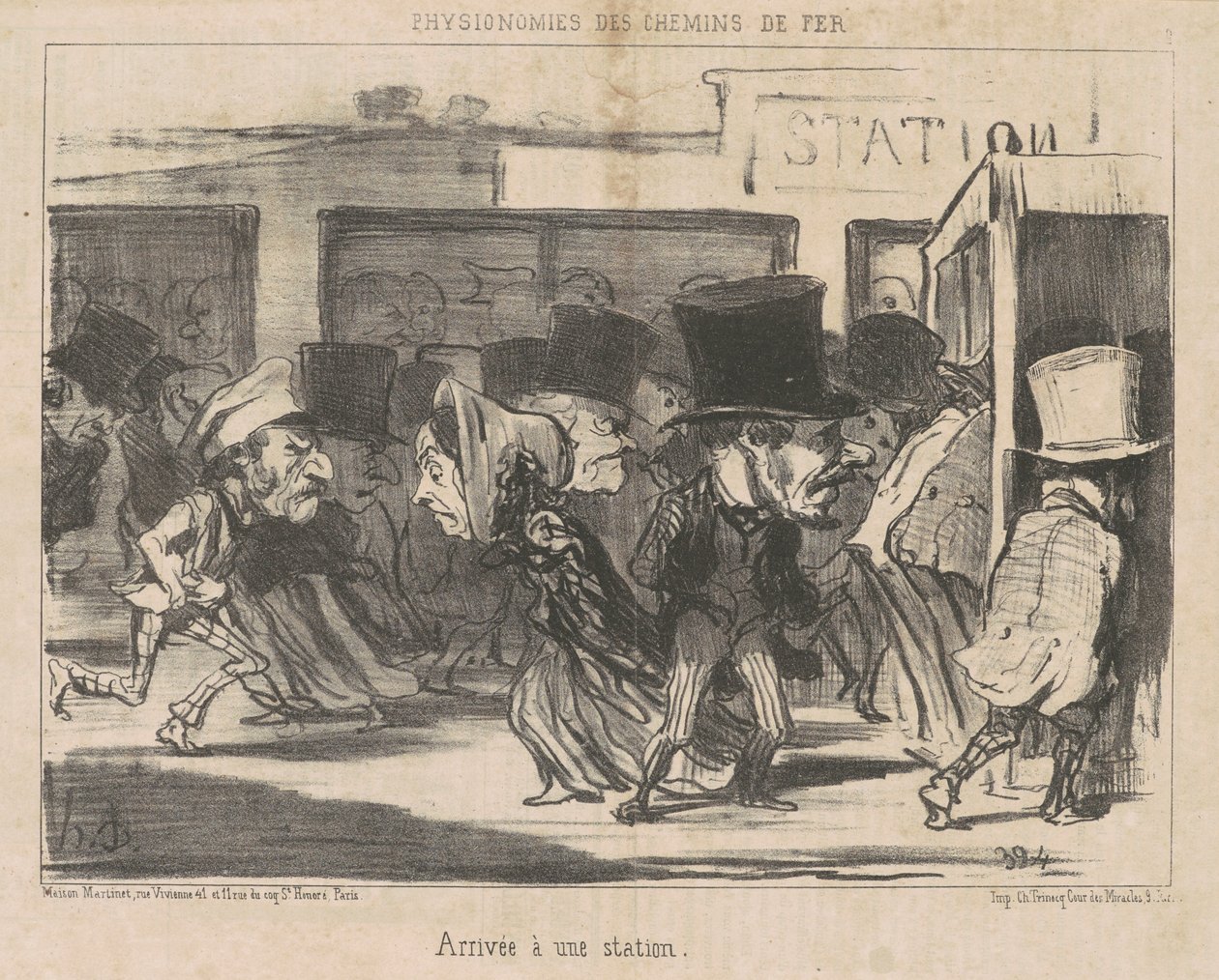 Llegada a una estación de Honoré Daumier