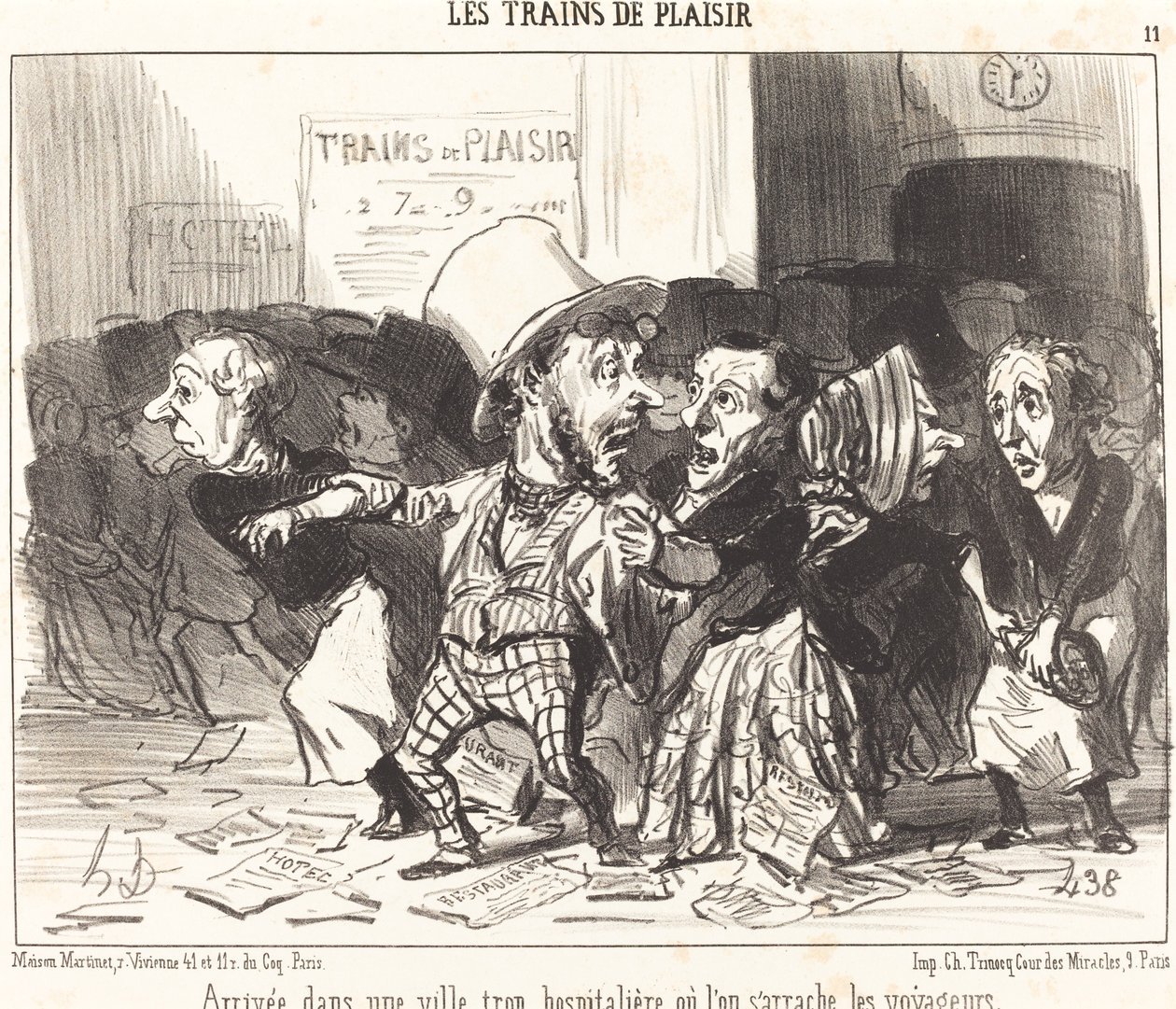 Llegada a una ciudad demasiado hospitalaria... de Honoré Daumier