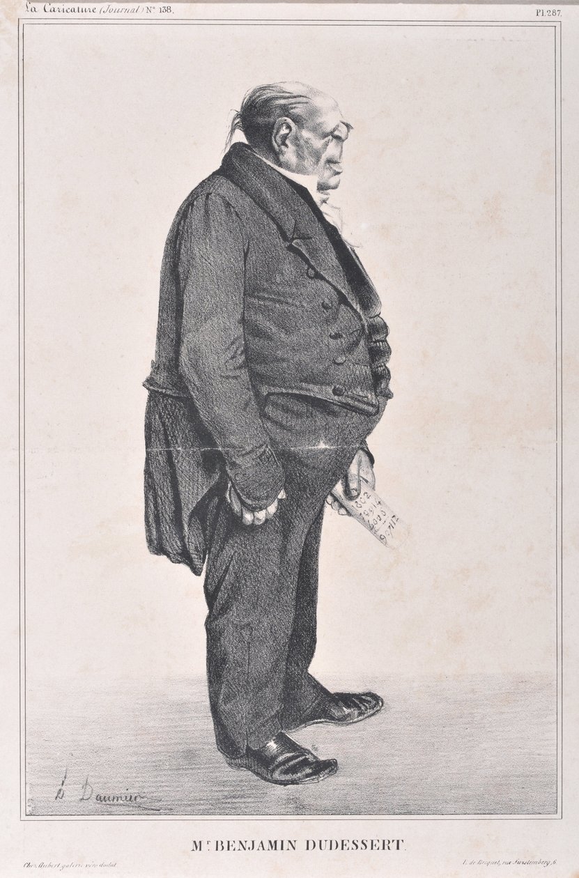 Serie Celebrites de la Caricature "M. Benjamin Dudessert" de Honoré Daumier