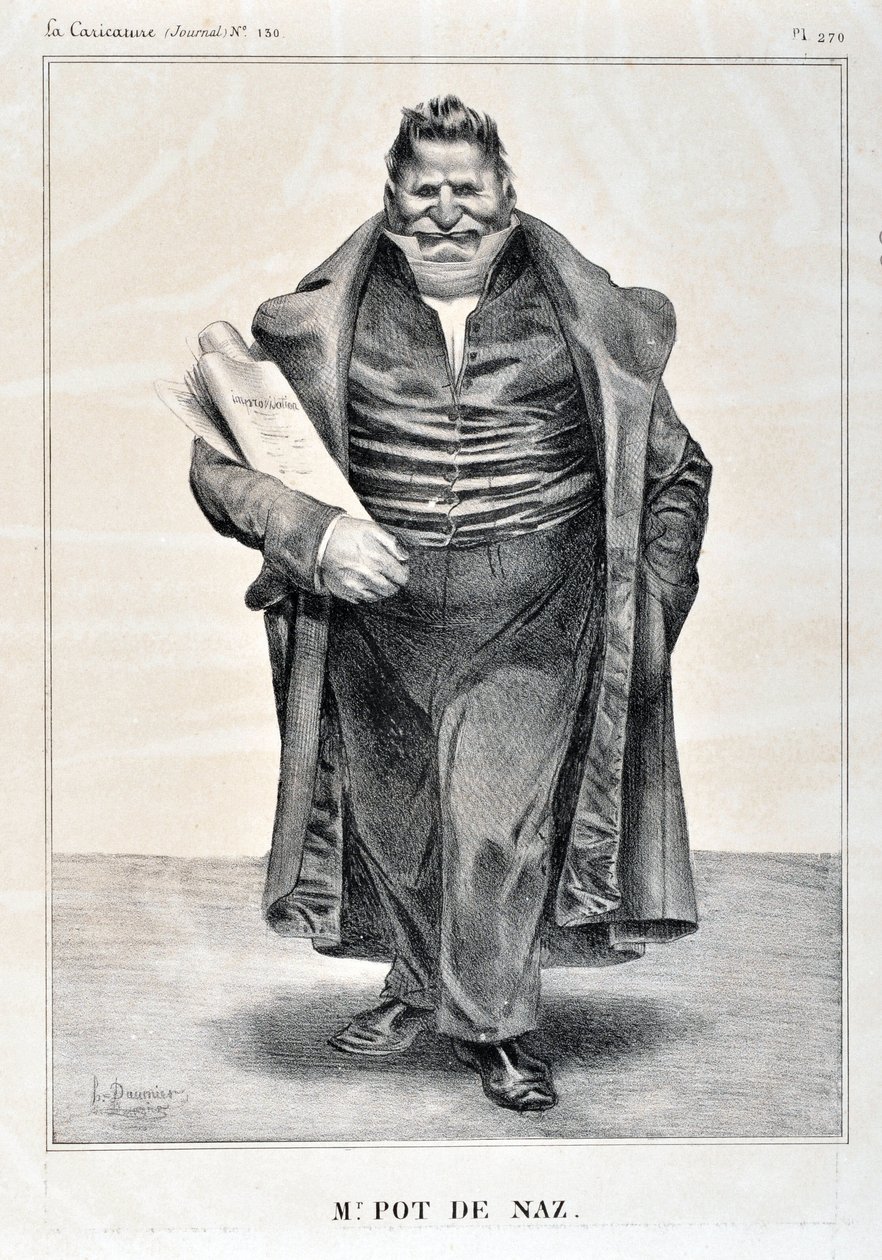 Serie Celebrites de la Caricature “M.Pot de Naz” de Honoré Daumier