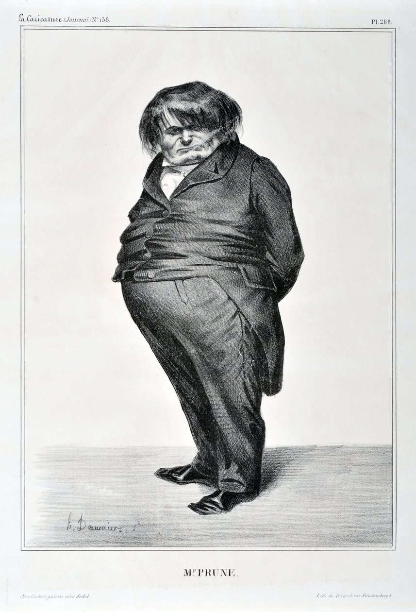 Obra de Honoré Daumier (1808-1879). Charivari data de 1833: Serie Celebridades de la Caricatura “M. Plum” MUSEO DE BELLAS ARTES - PALACIO LONGCHAMP, MARSELLA de Honoré Daumier
