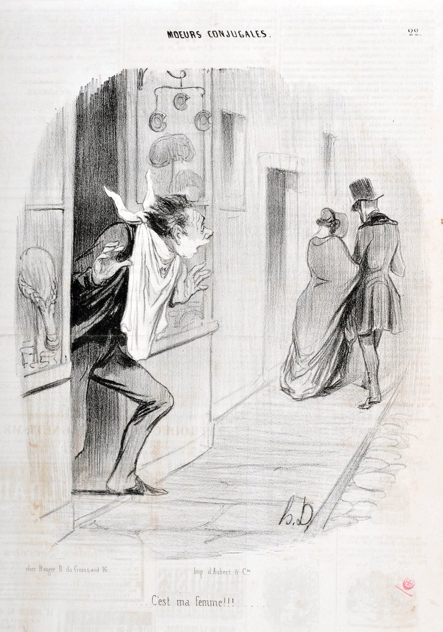 Obra de Honoré Daumier (1808-1879). Charivari data de 1840 Serie MORIES CONJUAL ¡Es mi esposa!!! MUSEO DE BELLAS ARTES - PALACIO LONGCHAMP, MARSELLA de Honoré Daumier