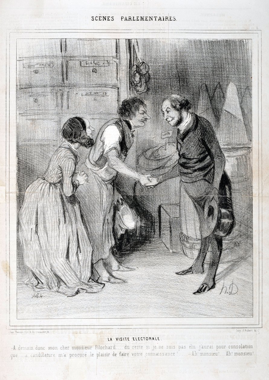 Serie SCENES PARLIAMENTARY. La visita electoral de Honoré Daumier