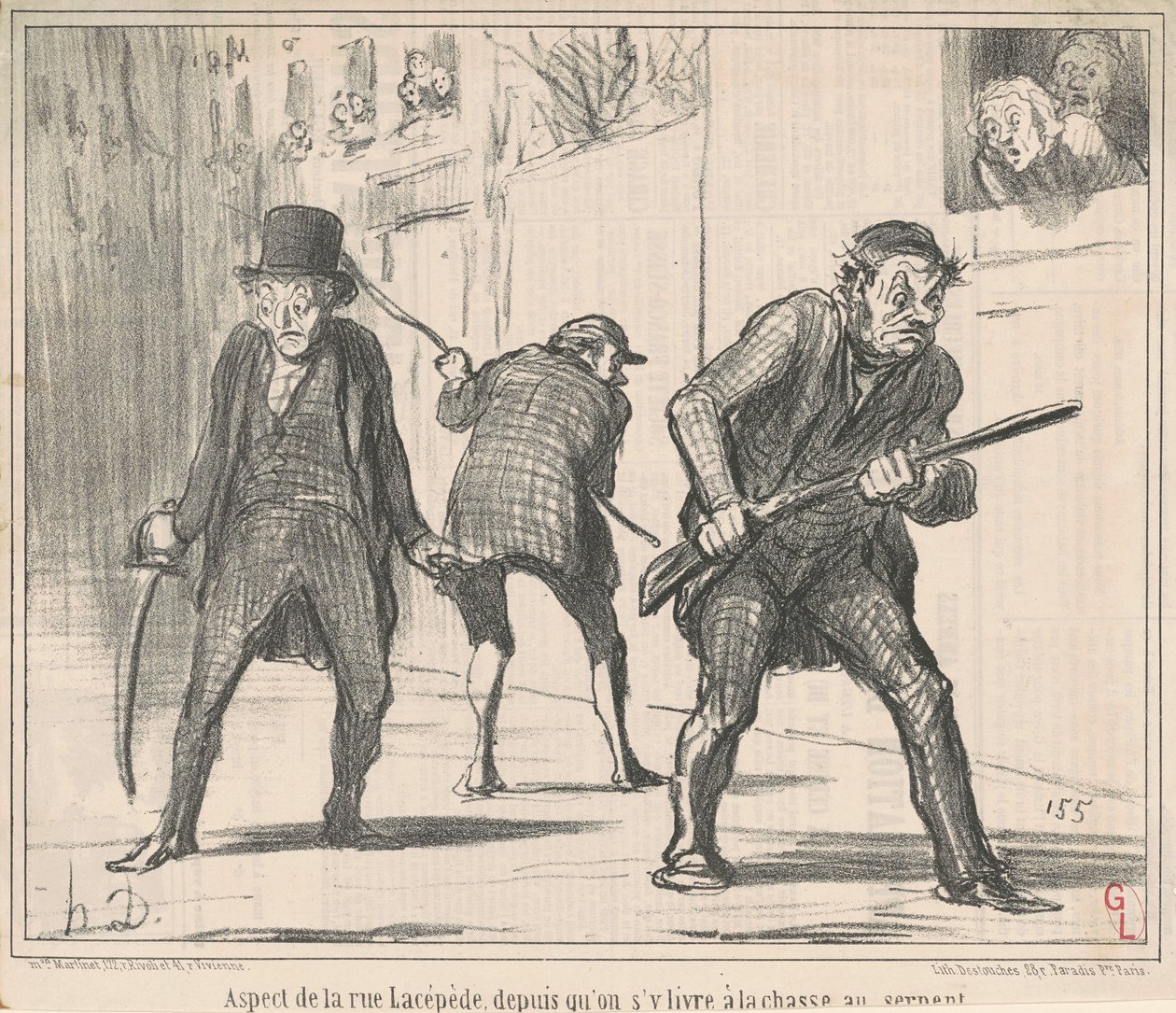 Aspecto de la calle Lacépède... de Honoré Daumier