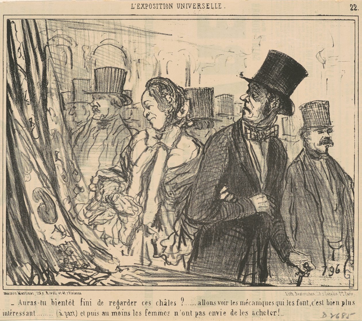 ¿Vas a terminar de mirar esos chales? de Honoré Daumier