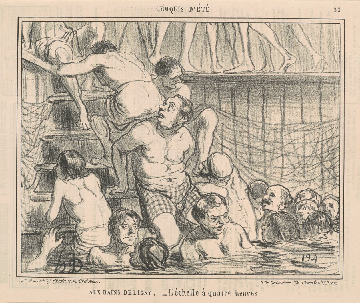 En los baños Deligny de Honoré Daumier