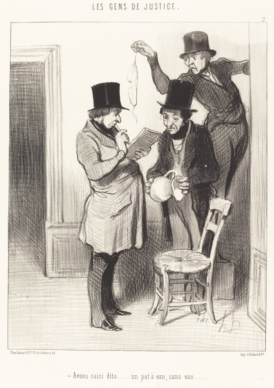 Hemos incautado dicho... una jarra de agua, sin agua de Honoré Daumier
