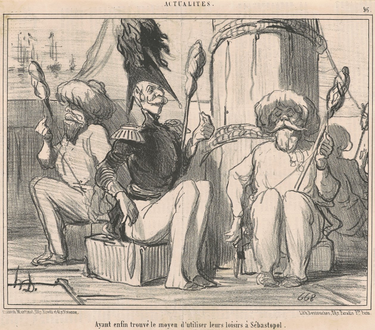 ¡Habiendo finalmente encontrado la manera de utilizar su tiempo libre! de Honoré Daumier