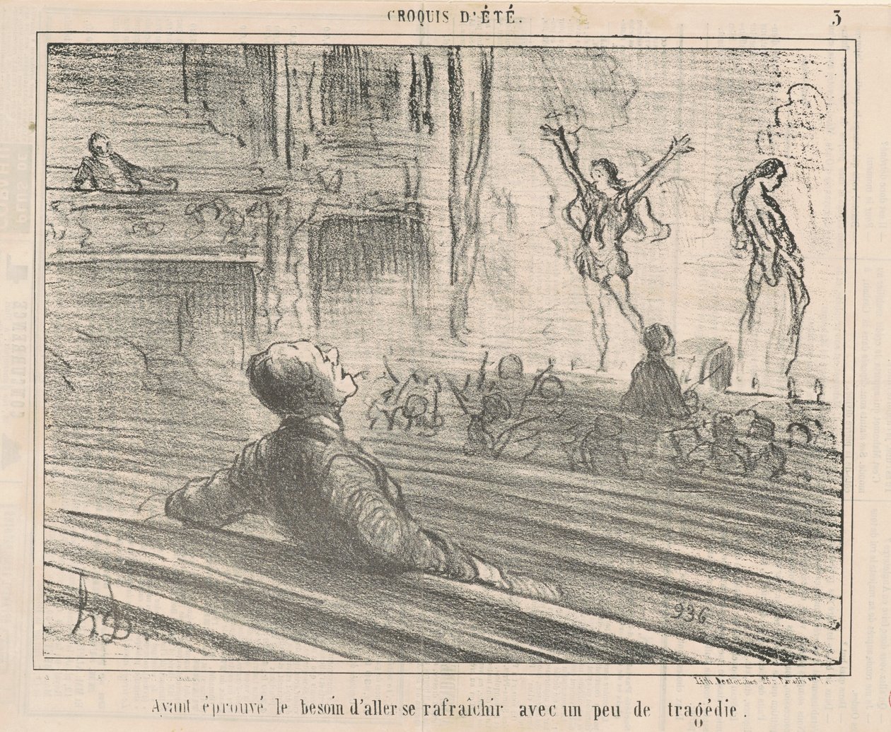 Sintiendo la necesidad de refrescarse con... de Honoré Daumier