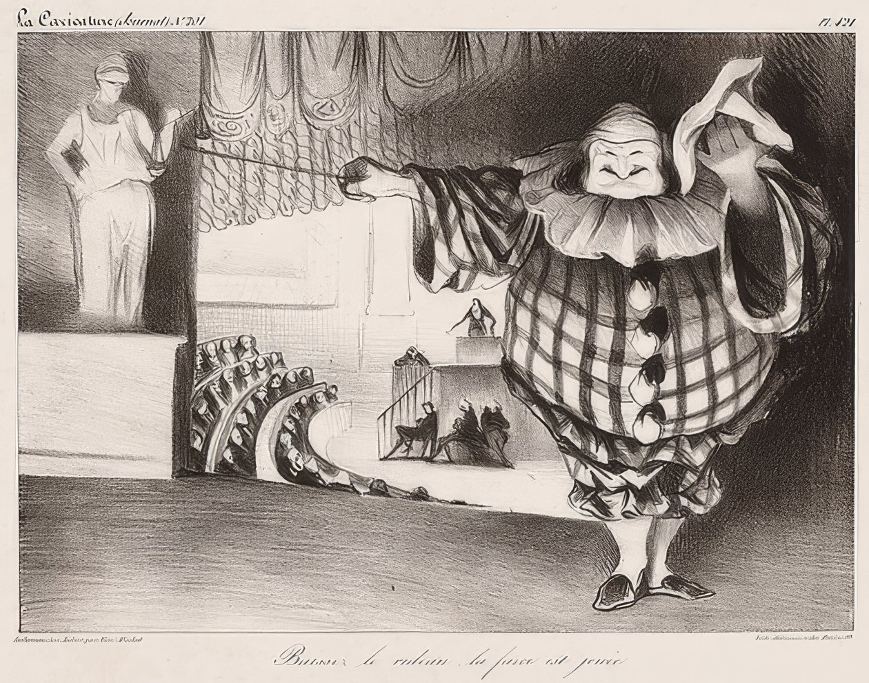 Bajad el telón, la farsa ha terminado (de: La Caricature no. 201, 11.09.1834). 1834 de Honoré Daumier