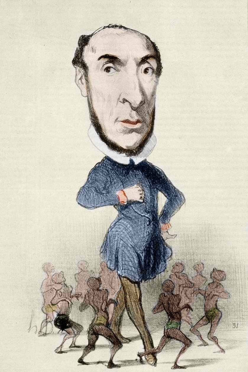 Caricatura sobre Victor Schoelcher (1804-1893) y la abolición de la esclavitud - por Honoré Daumier. de Honoré Daumier