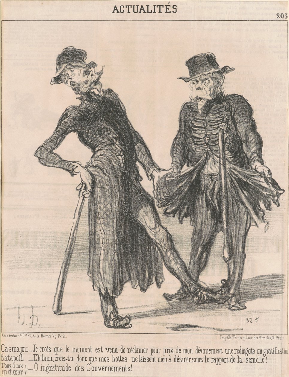 Casmajou -- Ratapoil (ambos en coro) de Honoré Daumier