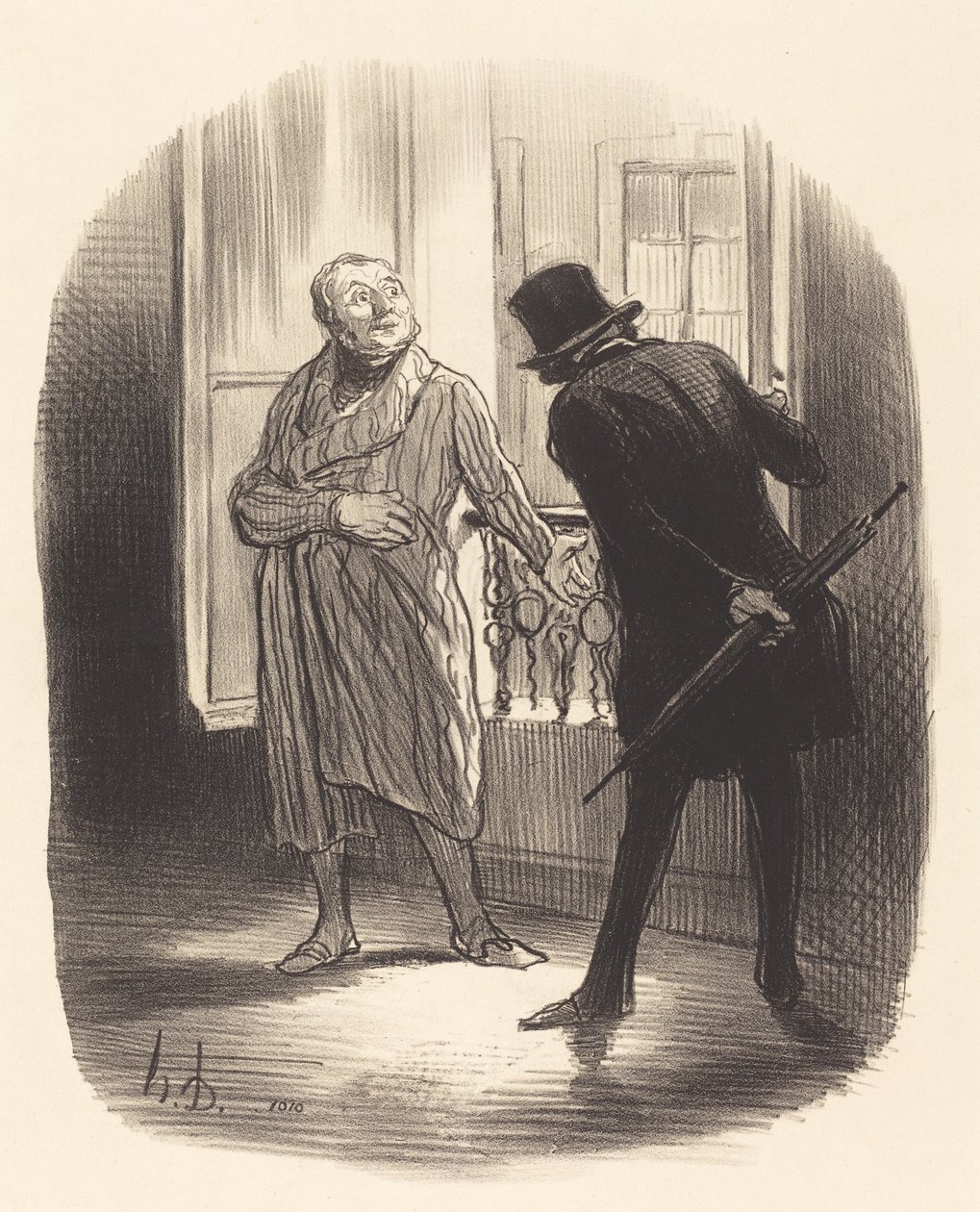 Este alojamiento es un poco caro, para la Plaza Real... de Honoré Daumier