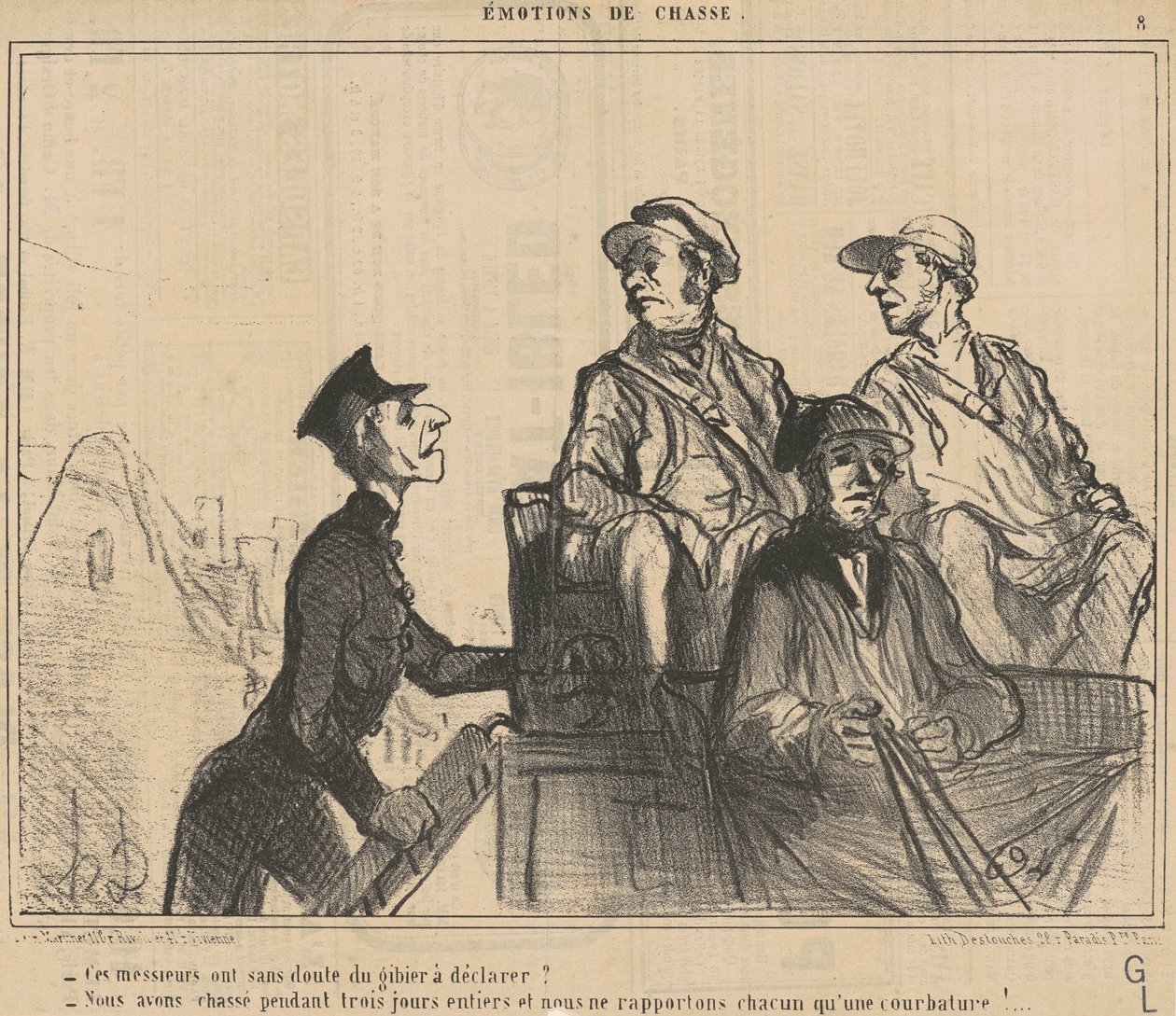 Ce messieurs ont ... du gibier a déclarer? ... de Honoré Daumier