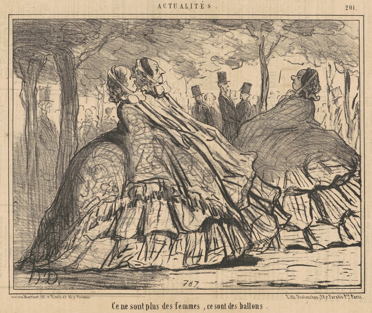 Ya no son mujeres, son globos de Honoré Daumier