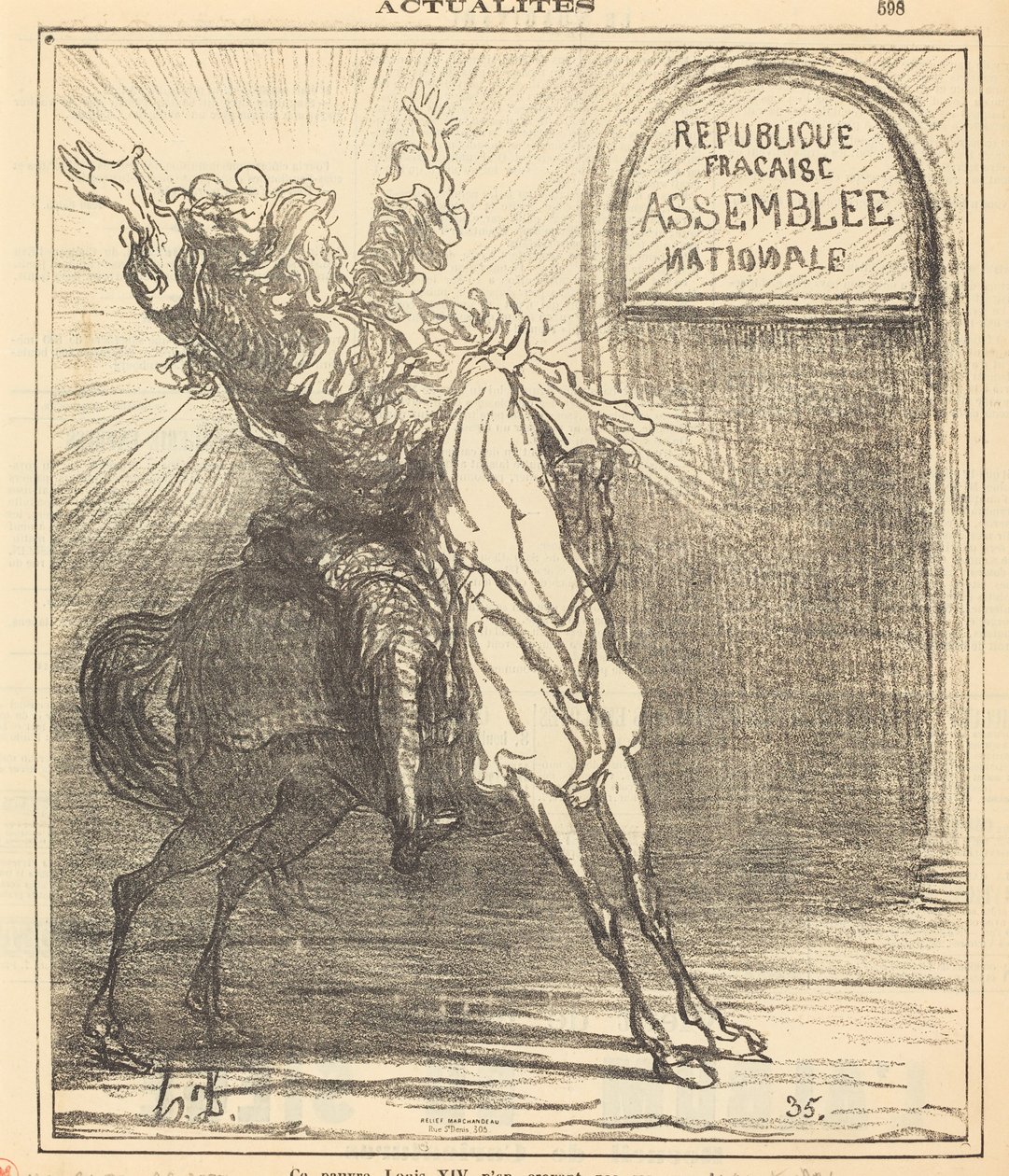 Este pobre Luis XIV no puede creer lo que ve de Honoré Daumier