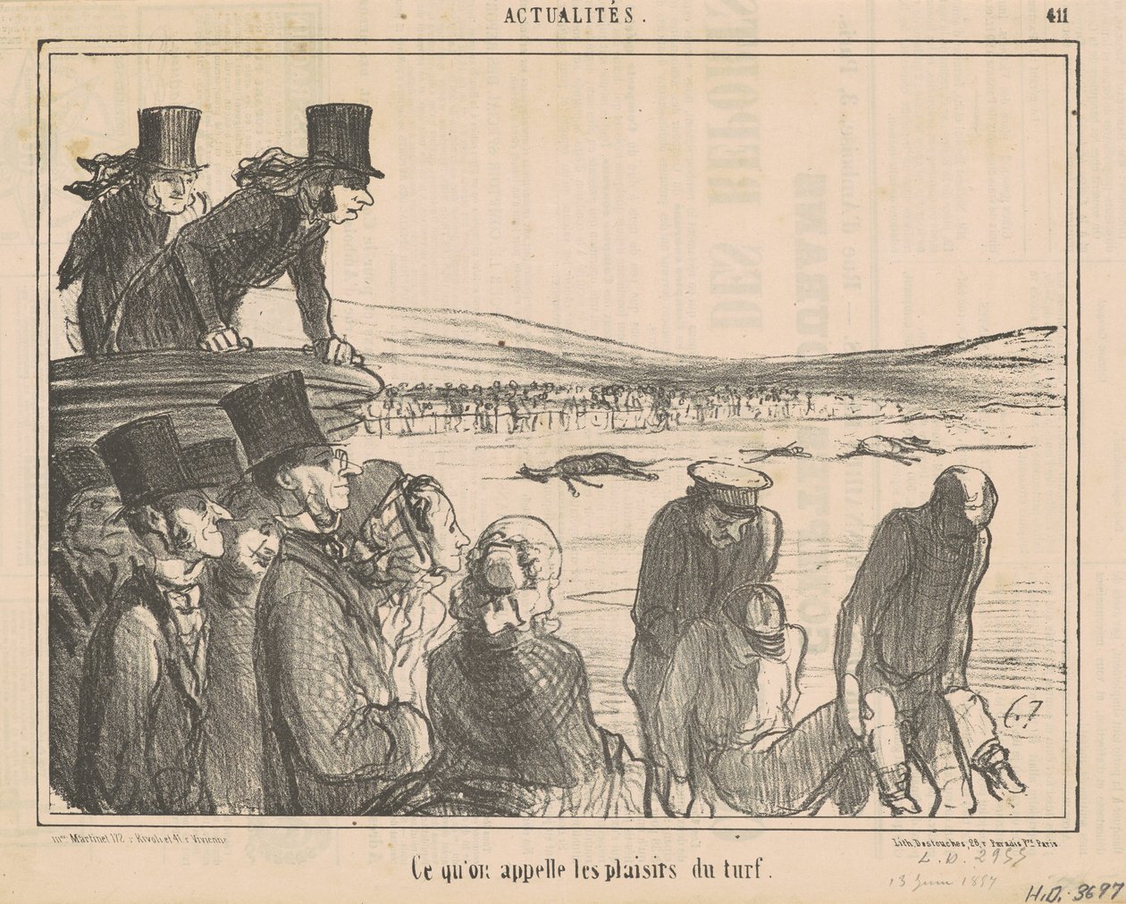 Lo que llaman los placeres del turf de Honoré Daumier