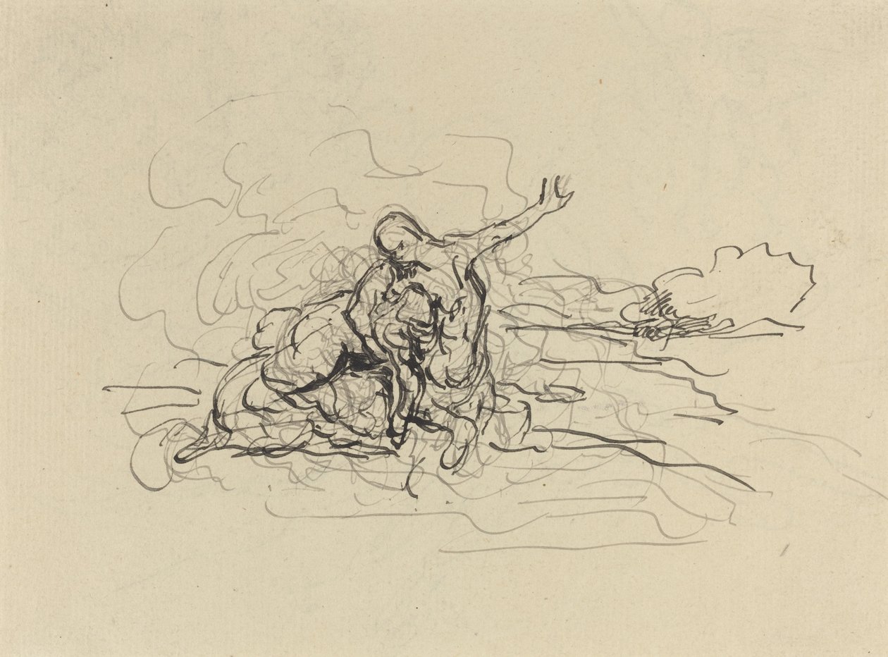 Centauro llevándose a una mujer de Honoré Daumier