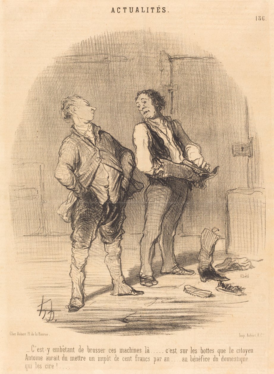 Es molesto cepillar esas máquinas... de Honoré Daumier