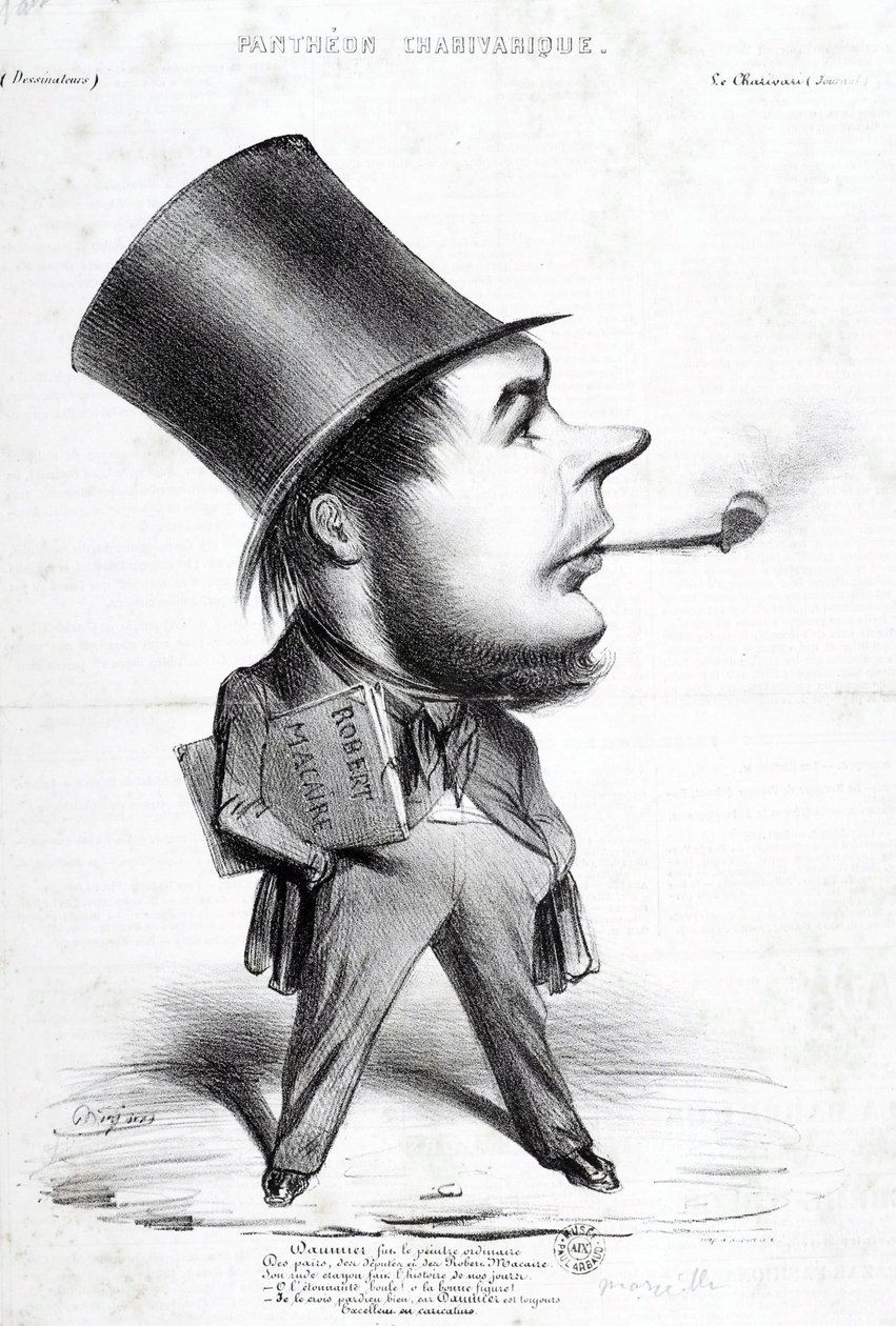 Panteón Charivaric: Caricatura de Honoré Daumier (1808-1879), grabador, pintor y escultor francés. Grabado en Le Charivari. Dim: 32x22cm. Museo Arbaud. de Honoré Daumier