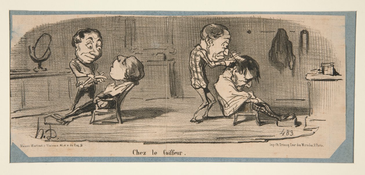 At the Tailor, At the Hairdresser, en Charivari, 3, 16 y 19 de febrero de 1853 de Honoré Daumier