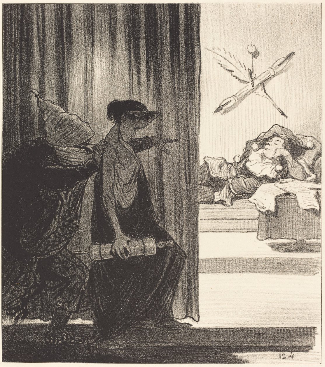 Clitemnestra empujada por mimi Véron... de Honoré Daumier