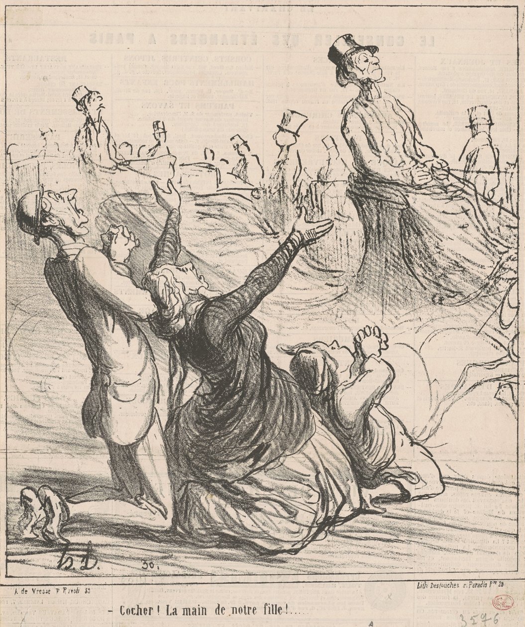 ¡Cochero! ¡La mano de nuestra hija! de Honoré Daumier