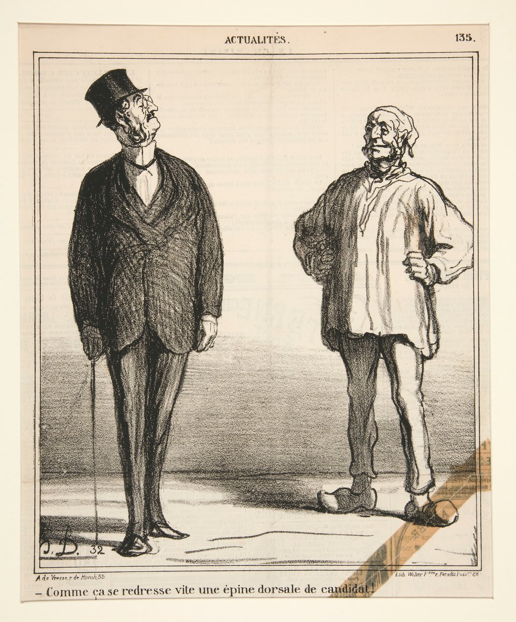 ¡Qué rápido se endereza la columna vertebral de un candidato!, de Actualites de Honoré Daumier