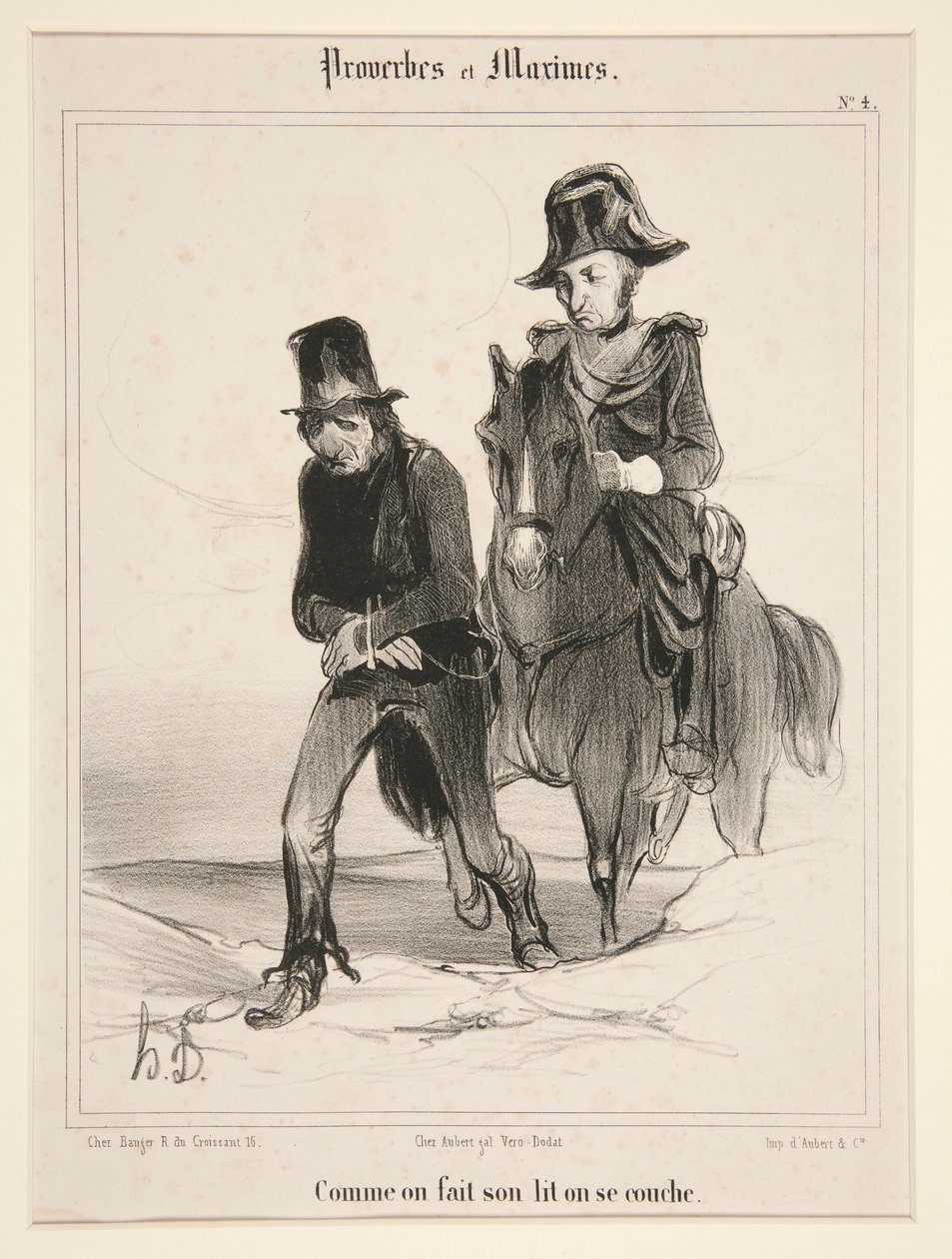 Como uno hace la cama uno se va a la cama, plano 4 de Proverbios y Máximas de Honoré Daumier