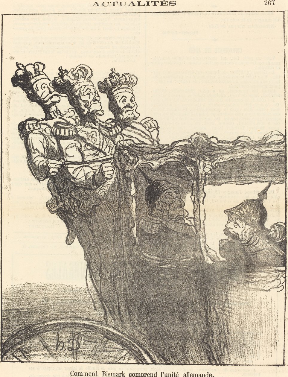 Cómo Bismarck comprende la unidad alemana de Honoré Daumier