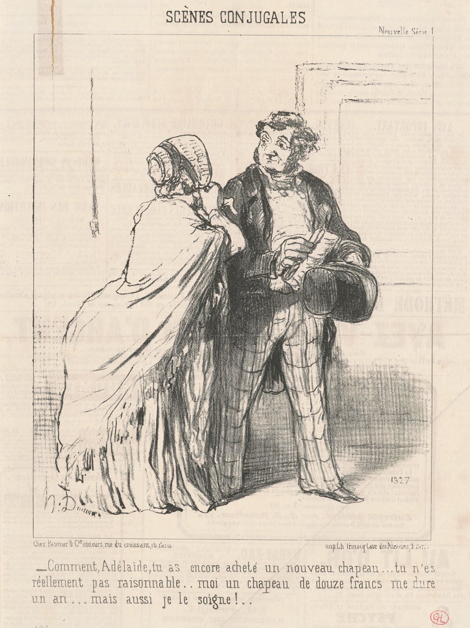 Cómo... ¿has comprado otro... sombrero? de Honoré Daumier