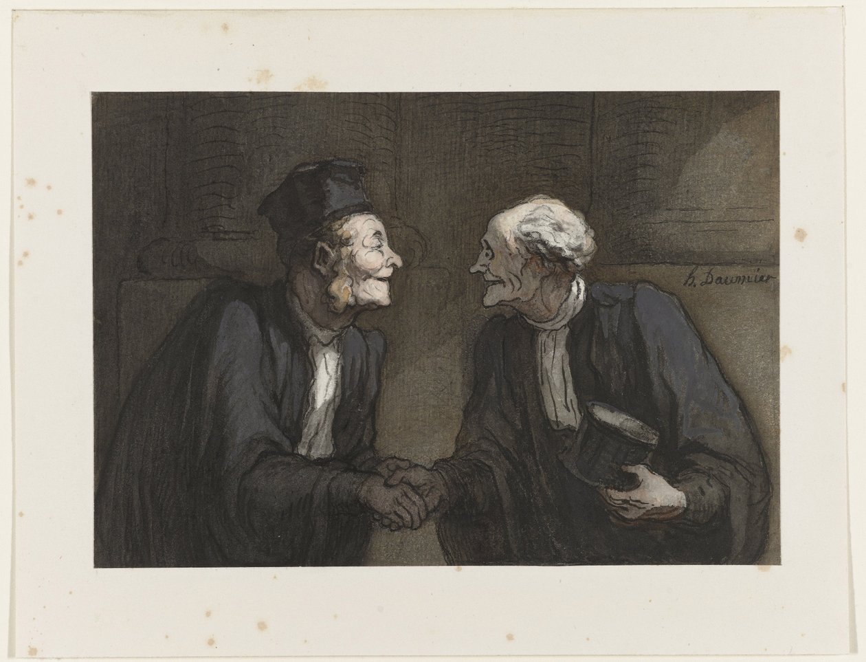 Dos abogados: el apretón de manos de Honoré Daumier