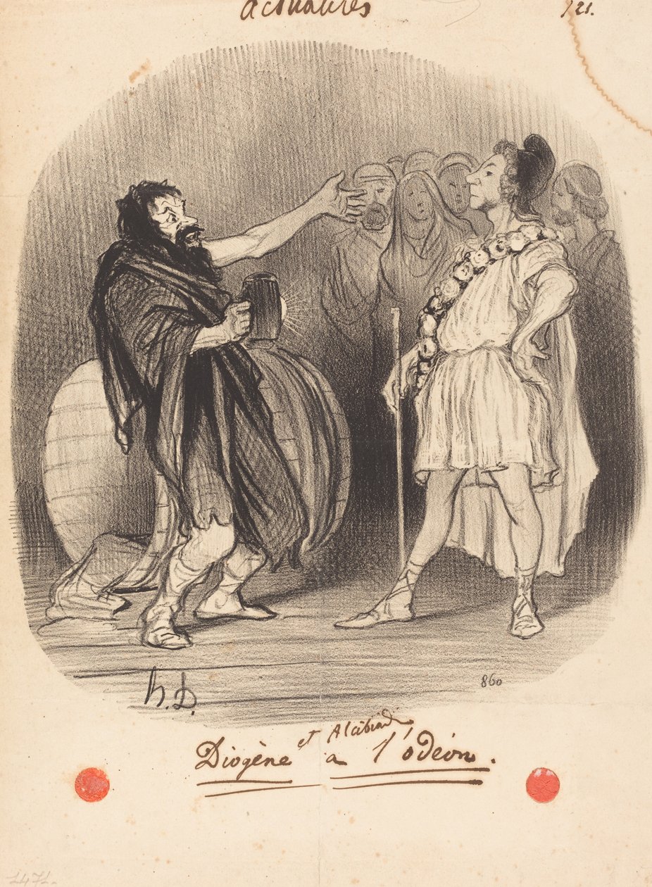 Diógenes y Alcibíades en el Odeón de Honoré Daumier