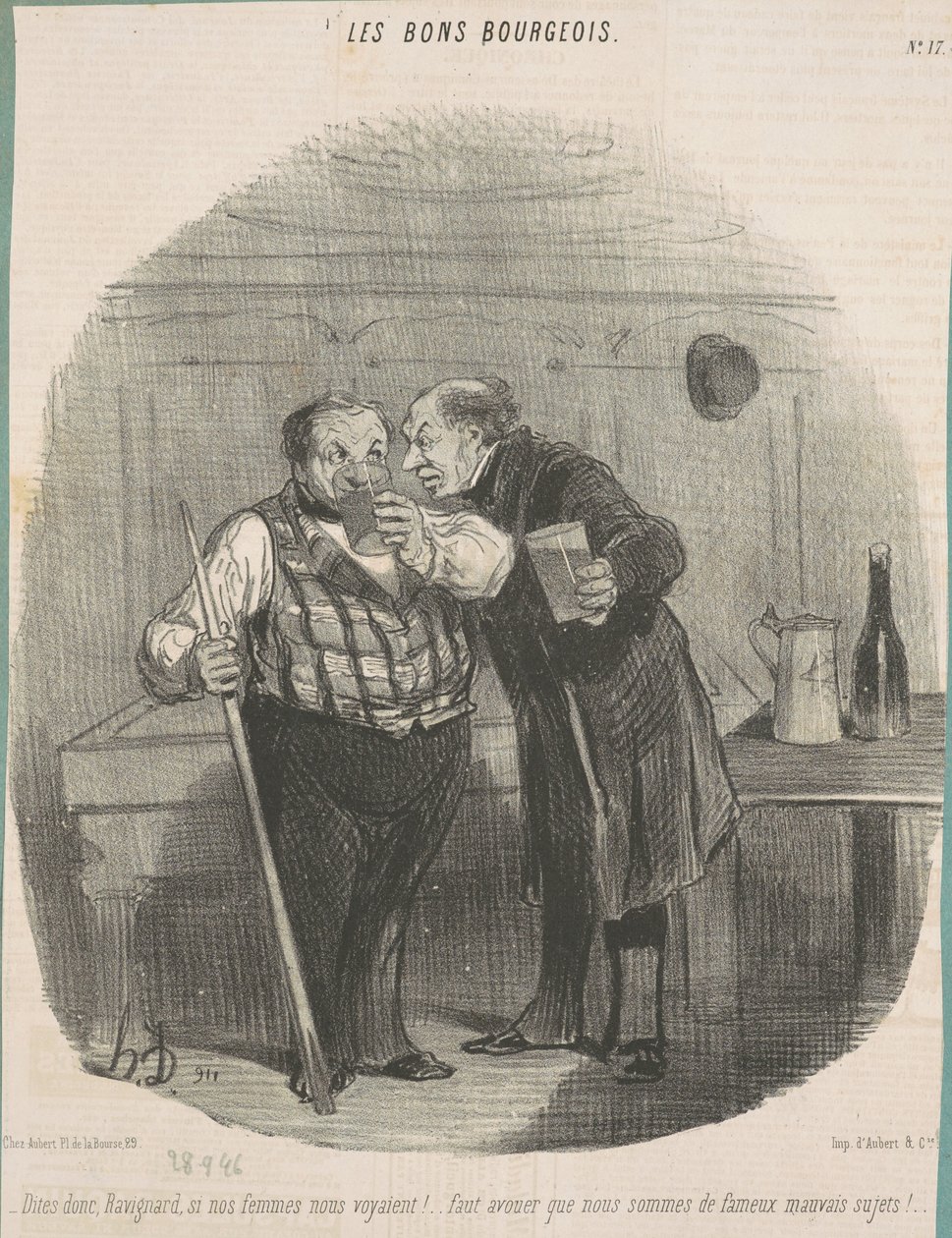 Dis donc, ravignard, si nos femmes nous voyaient! de Honoré Daumier