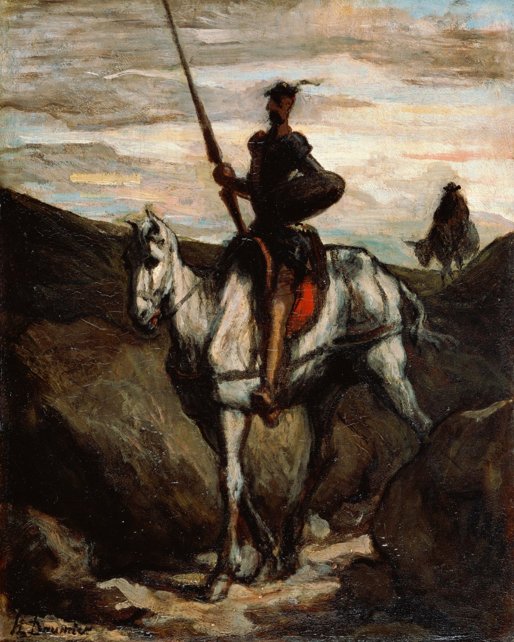 Don Quijote en las montañas de Honoré Daumier
