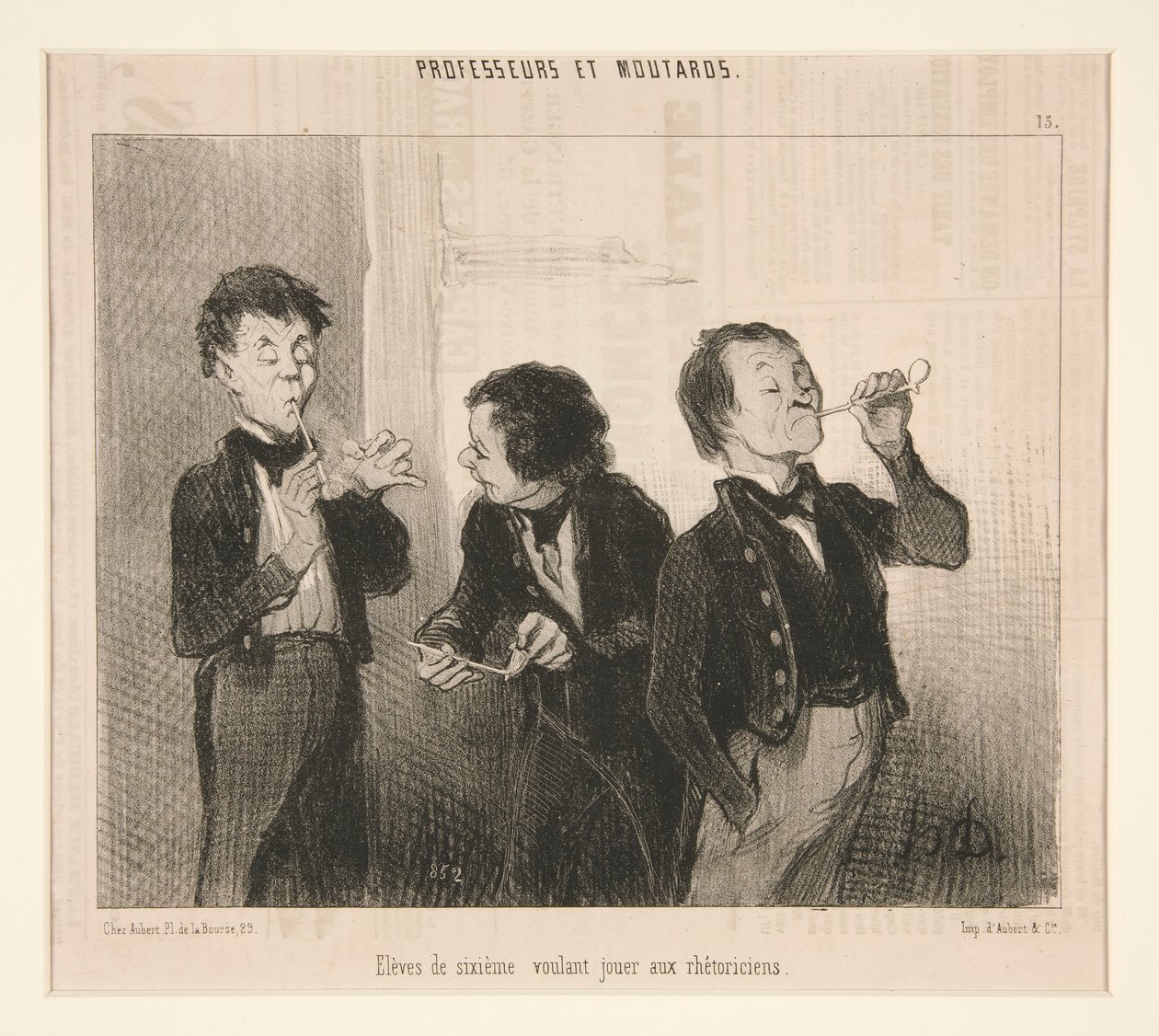 Alumnos de sexto con ganas de jugar a los retóricos, de Profesores y Moutards de Honoré Daumier