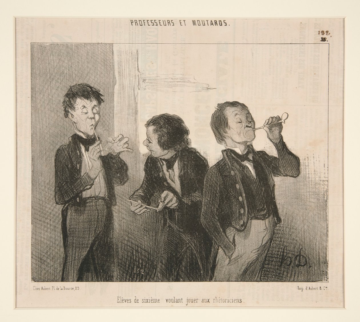 Alumnos de sexto con ganas de jugar a los retóricos, de Profesores y Moutards de Honoré Daumier