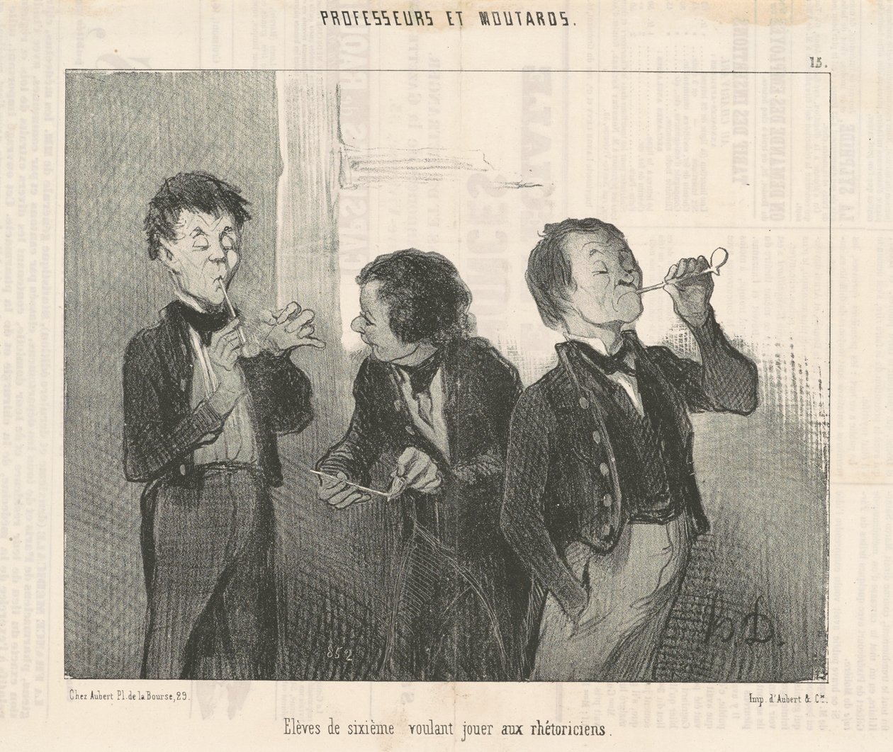Alumnos de sexto queriendo jugar a los retóricos de Honoré Daumier